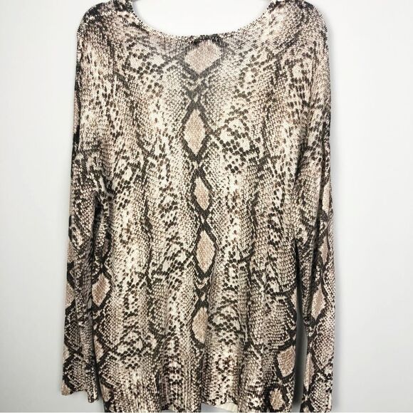 SHOW ME YOUR MUMU | Hug Me Sweater Python Knit Brown Cream Women’s Size Medium - Picture 9 of 12